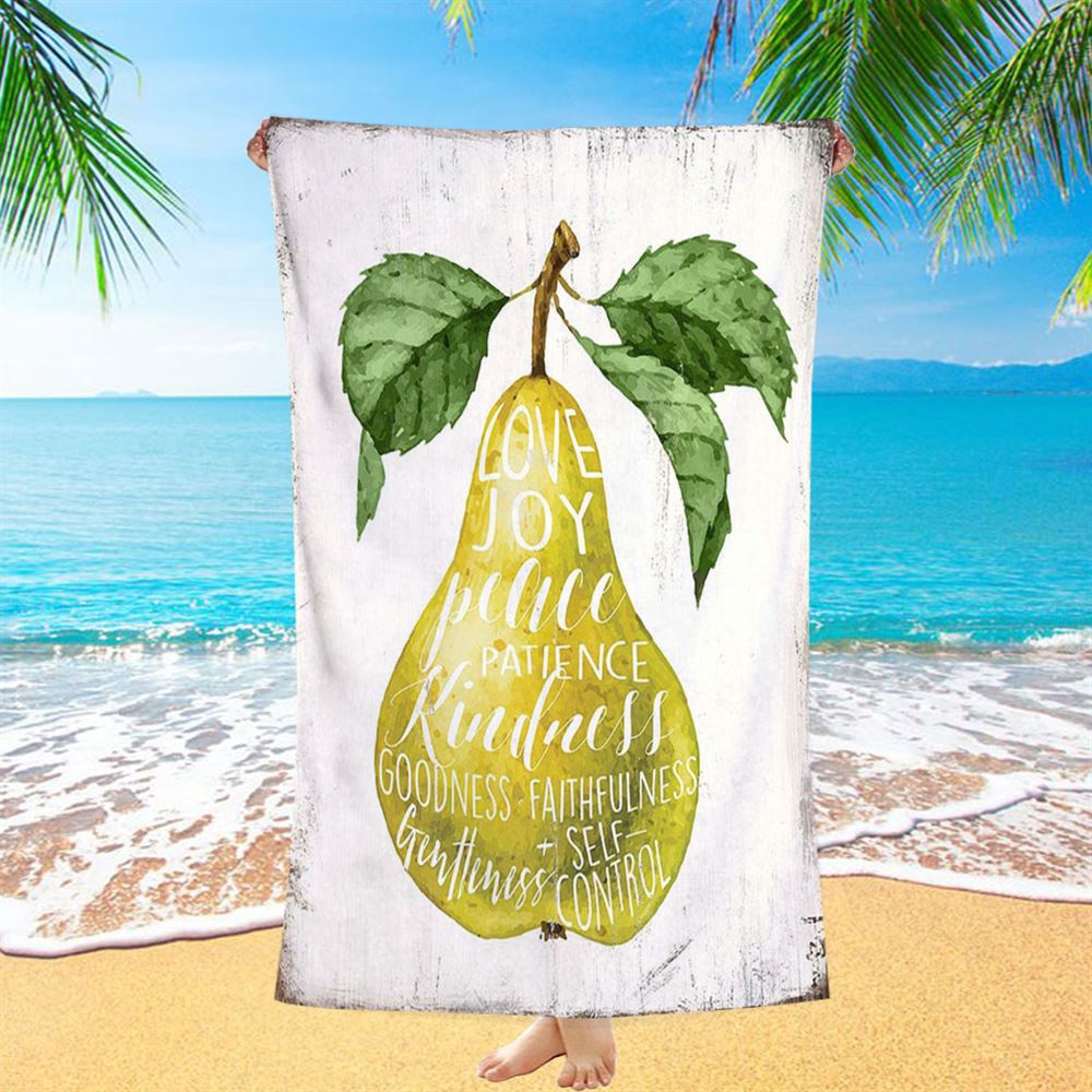 The Fruit Of The Spirit Beach Towel, Pear Kitchen Beach Towel, Christian Beach Towel, Beach Towel
