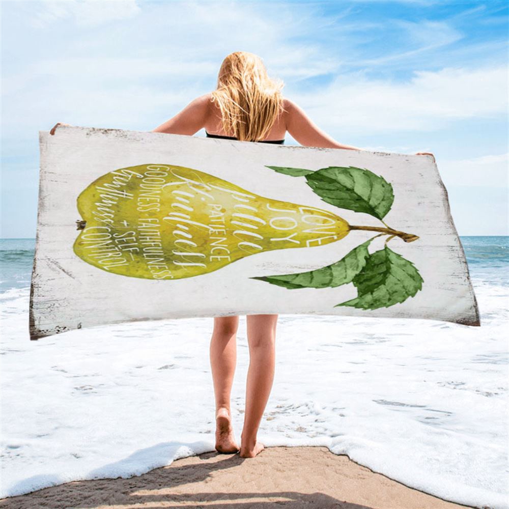 The Fruit Of The Spirit Beach Towel, Pear Kitchen Beach Towel, Christian Beach Towel, Beach Towel