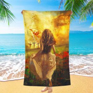 The Girl Running To God Beach Towel,&hellip;