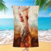 The Hand Of God In Water Beach Towel, Christian Beach Towel, Beach Towel
