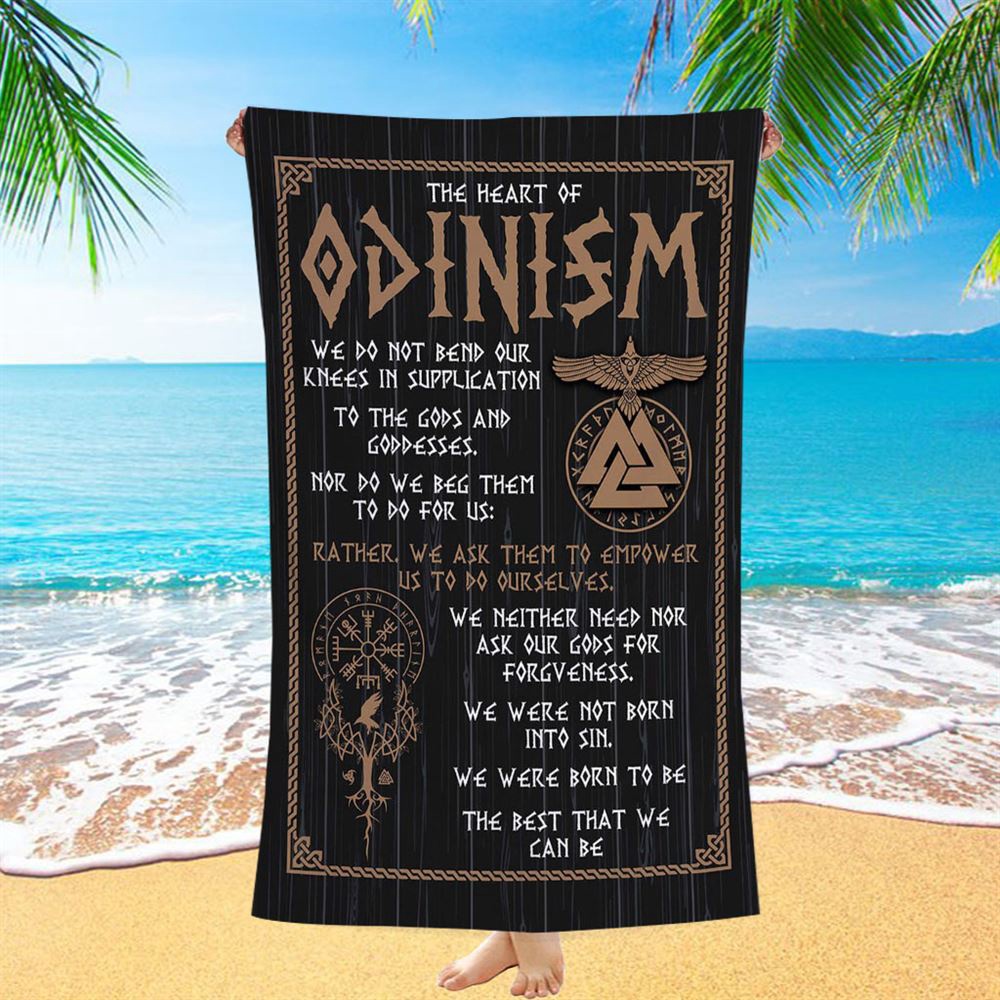 The Heart Of Odinism Beach Towel, Christian Beach Towel, Beach Towel