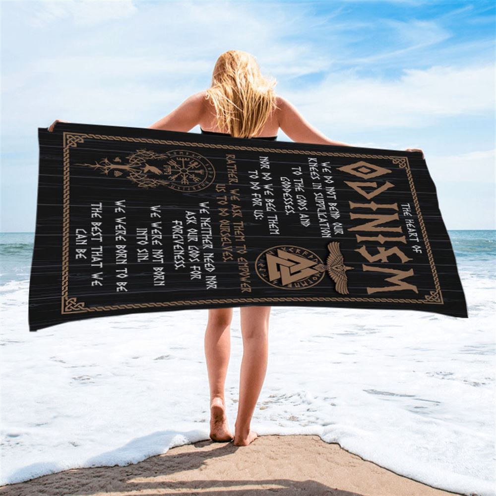 The Heart Of Odinism Beach Towel, Christian Beach Towel, Beach Towel