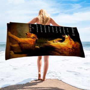 The Lion Joshua 1 9 Beach Towel,&hellip;