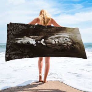 The Lion Lamb Dove Beach Towel, Christian&hellip;