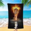 The Lion Of Judah The Perfect Combination Beach Towel, Christian Beach Towel, Beach Towel
