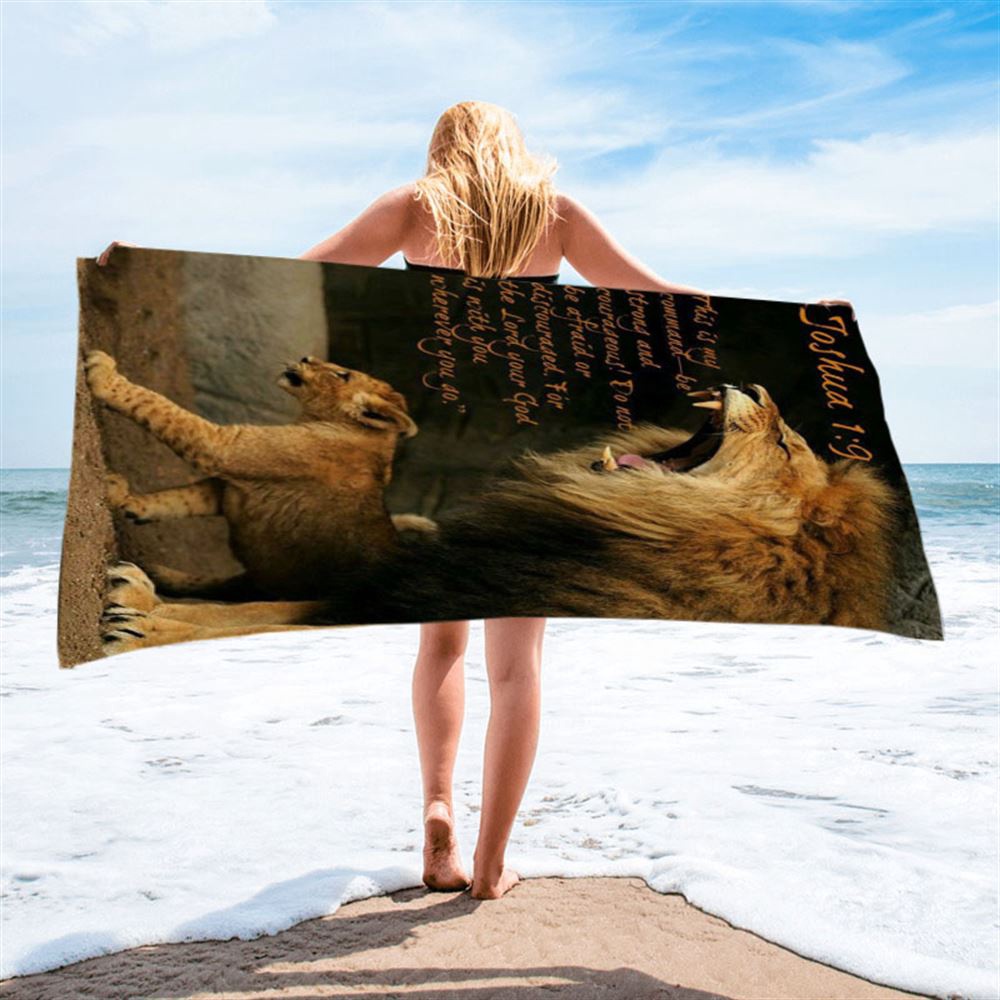The Lion This Is My Command Beach Towel, Christian Beach Towel, Beach Towel The Lion This Is My Command Beach Towel, Christian Beach Towel, Beach Towel