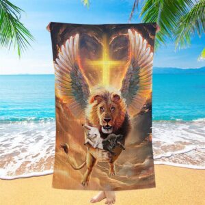 The Lion Wing Lambs Cross Beach Towel,&hellip;