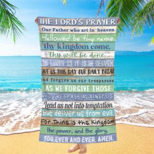 The Lords Prayer Beach Towel, Rustic Religious&hellip;