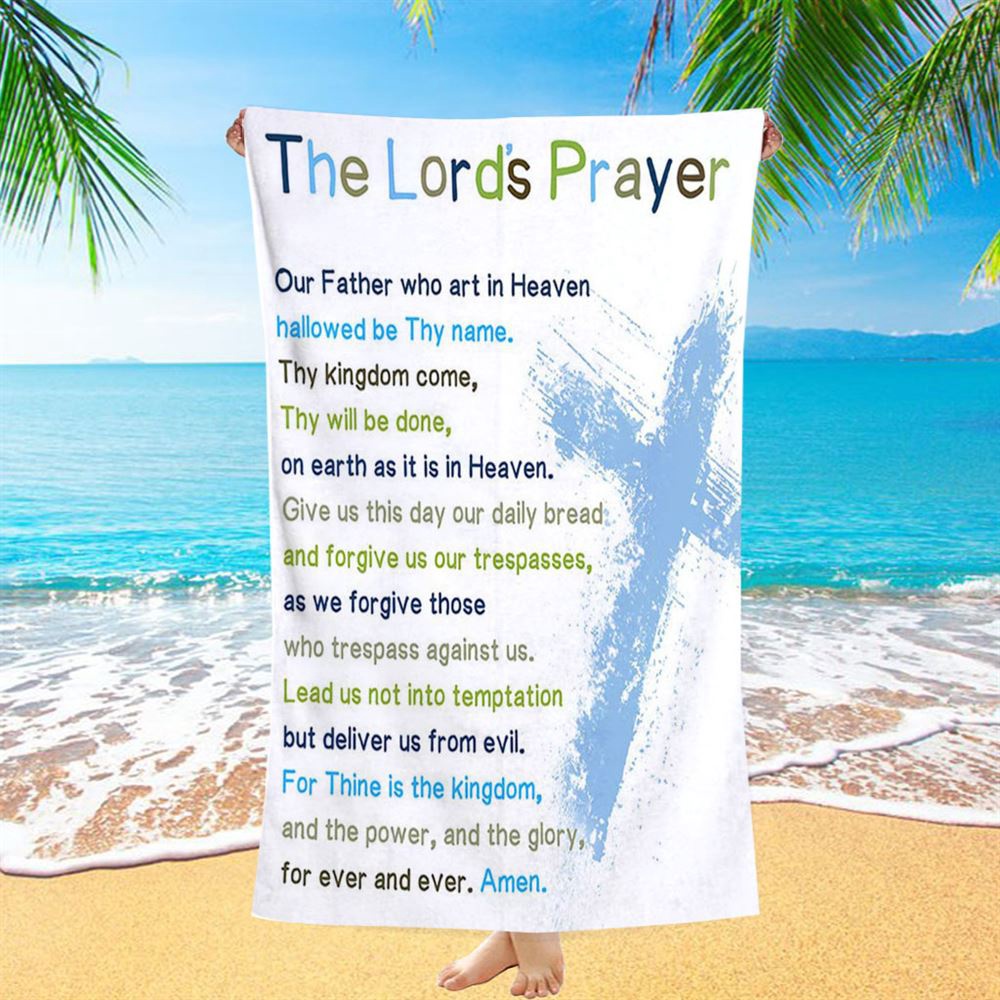 The Lords Prayer Bible Verse Beach Towel, Christian Daughter Gifts, Christian Beach Towel, Beach Towel