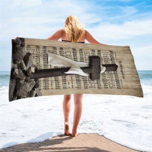The Old Rugged Cross Beach Towel, Black&hellip;