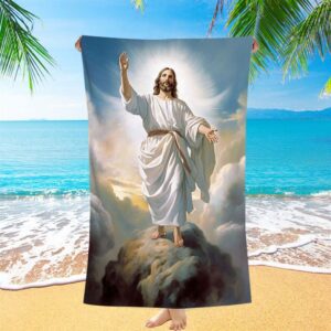 The Picture Of Jesus Creation Beach Towel,&hellip;