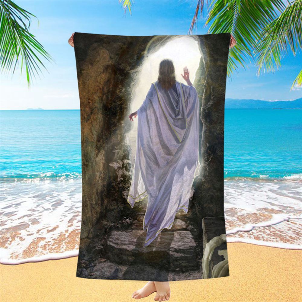 The Resurrection Of Jesus Beach Towel Pictures, Christian Beach Towel, Beach Towel