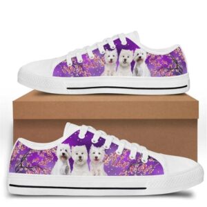 Three Westies Beautiful Cherry Blossom Low Top Shoes Low Top Designer Shoes Low Top Sneakers 2 msxt8i.jpg