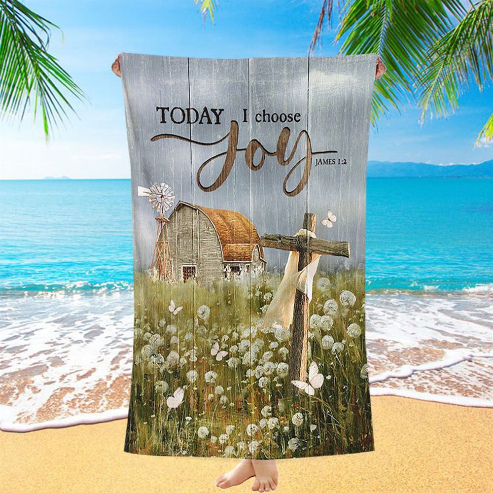 Today I Choose Joy Dandelion Field Beach Towel, Christian Beach Towel, Beach Towel Today I Choose Joy Dandelion Field Beach Towel, Christian Beach Towel, Beach Towel
