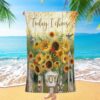 Today I Choose Joy Hydrangea Blue Butterfly Beach Towel, Christian Beach Towel, Beach Towel