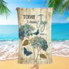 Today I Choose Joy Key Cross Symbol Green Meadow Land Beach Towel, Christian Beach Towel, Beach Towel