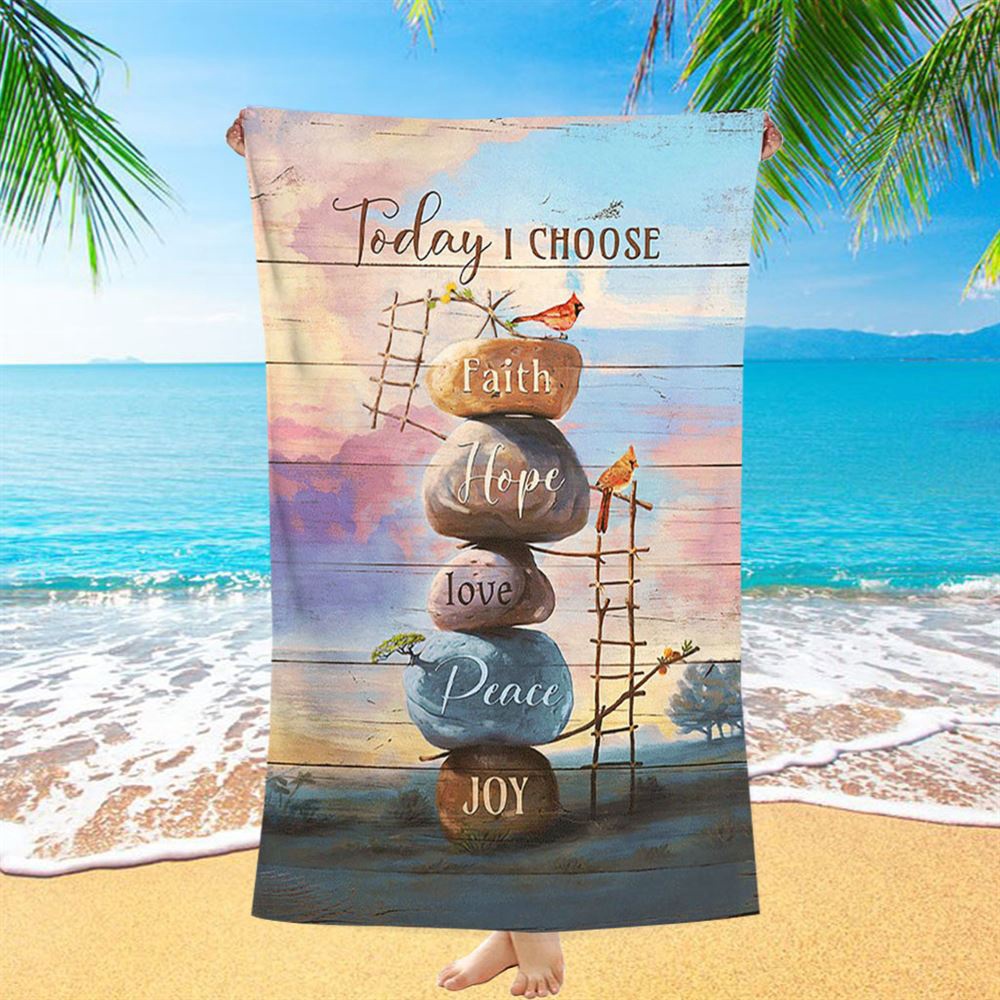 Today I Choose Joy Rock Red Cardinal Beach Towel, Christian Beach Towel, Beach Towel Today I Choose Joy Rock Red Cardinal Beach Towel, Christian Beach Towel, Beach Towel