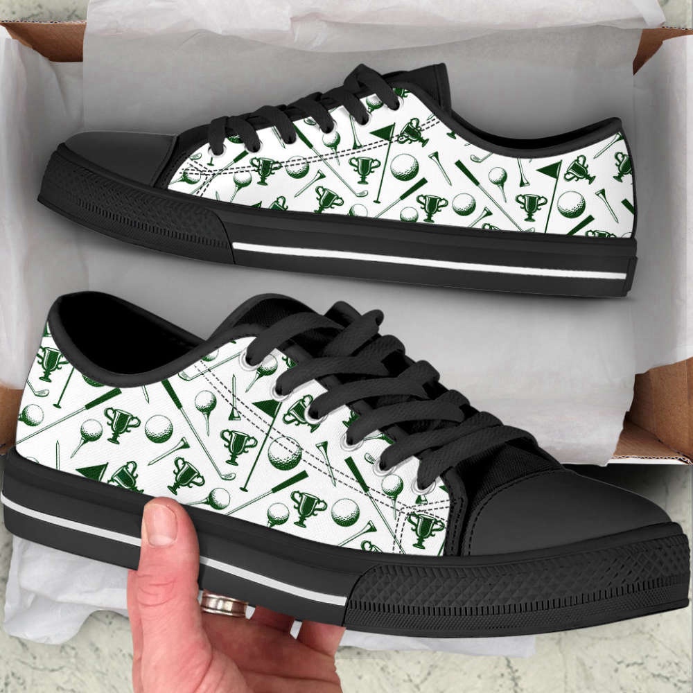 Trendy Golf Equipment &amp Cup PT Low Top Shoes Canvas Print Casual Shoes, Low Top Sneakers, Sneakers Low Top