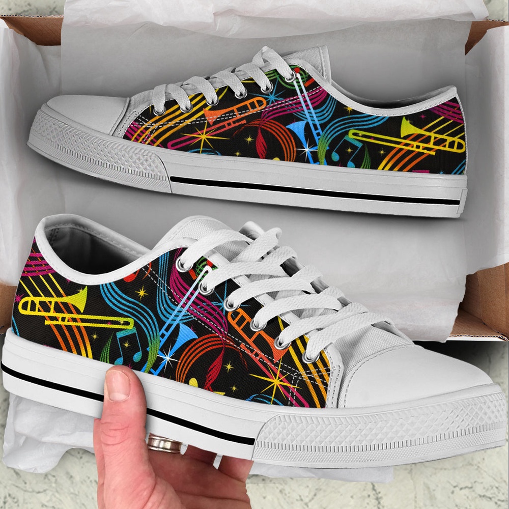 Trombone Fabric Color Low Top Music Shoes, Low Top Designer Shoes, Low Top Sneakers