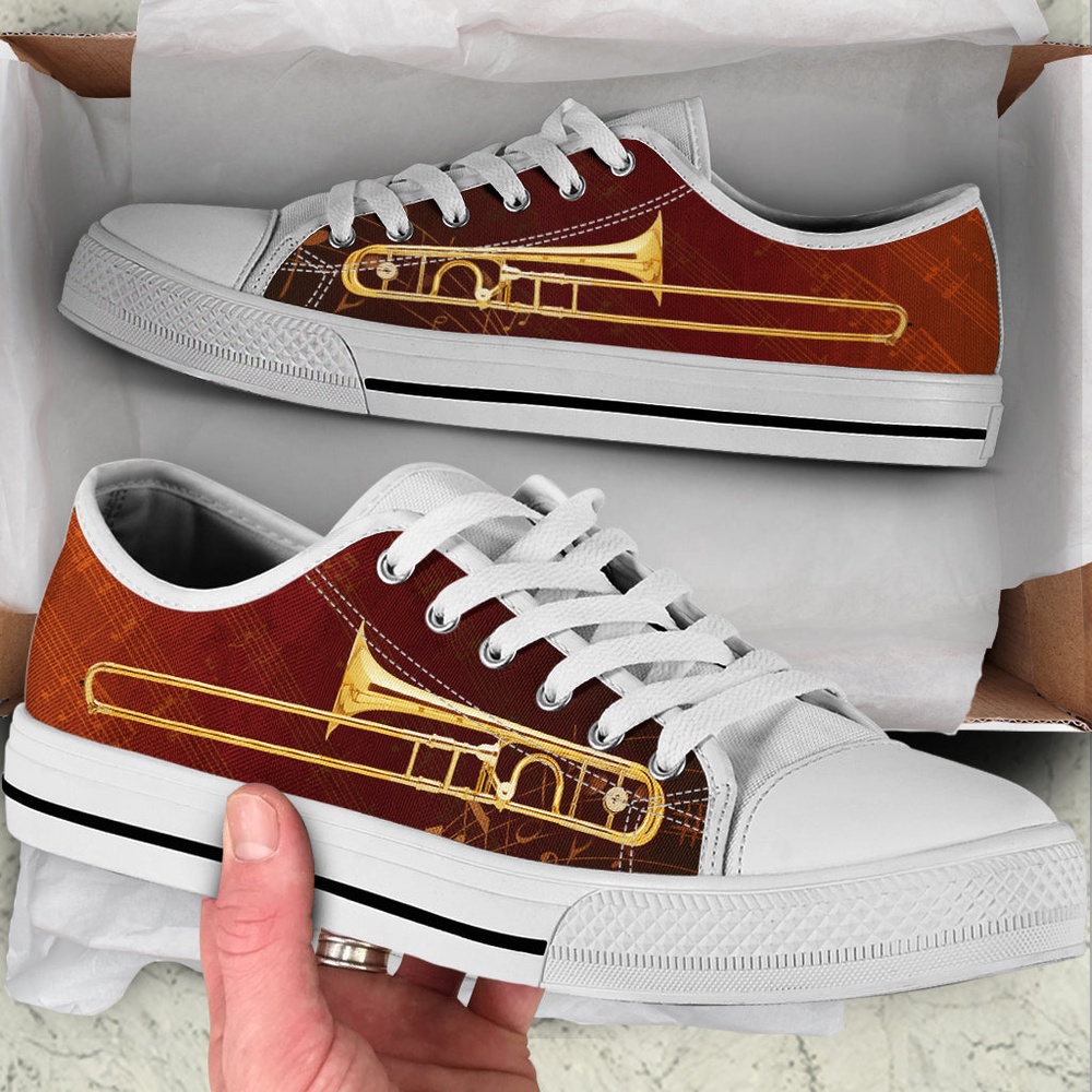 Trombone Music Bg Low Top Music Shoes, Low Top Designer Shoes, Low Top Sneakers