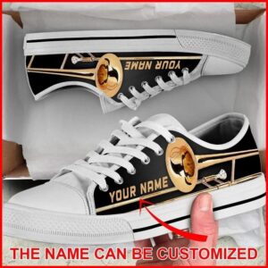 Trombone Shortcut Personalized Canvas Low Top Shoes,&hellip;