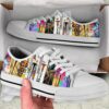 Trombone Splash Watercolor Low Top Music Shoes, Low Top Designer Shoes, Low Top Sneakers