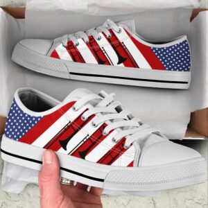 Trombone Usa Flag Low Top Music Shoes,&hellip;