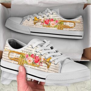 Trumpet Music Flower Low Top Music Shoes,&hellip;
