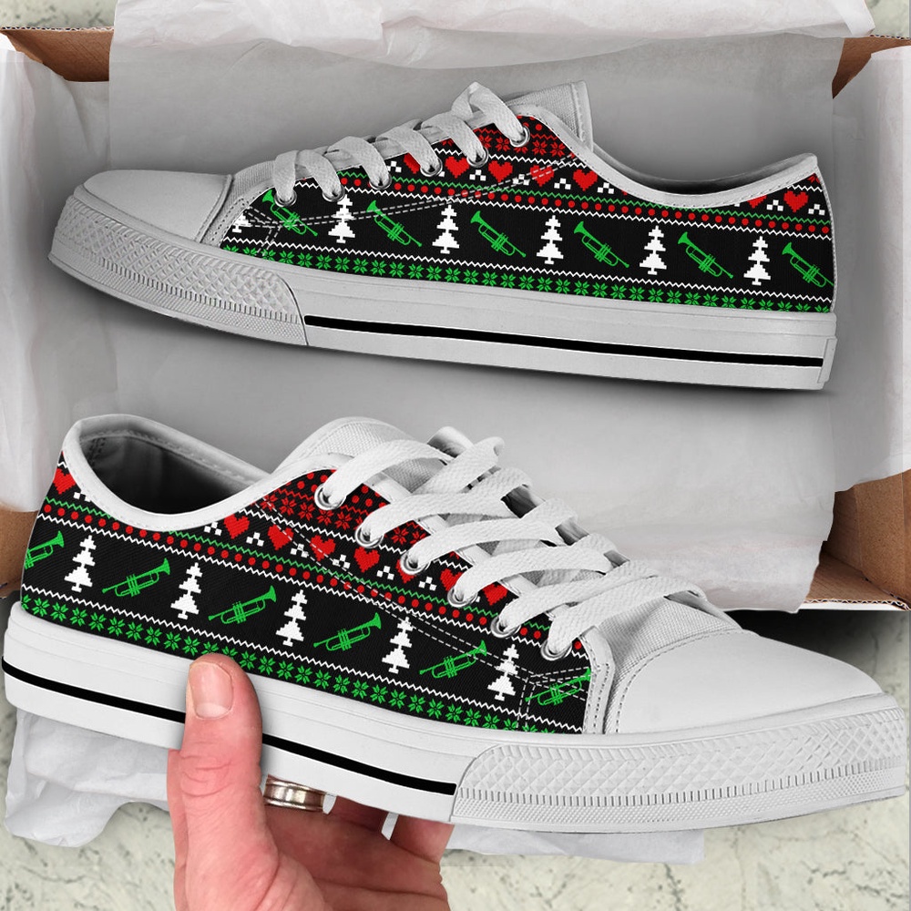 Trumpet Symbol Christmas Low Top Shoes, Low Top Designer Shoes, Low Top Sneakers
