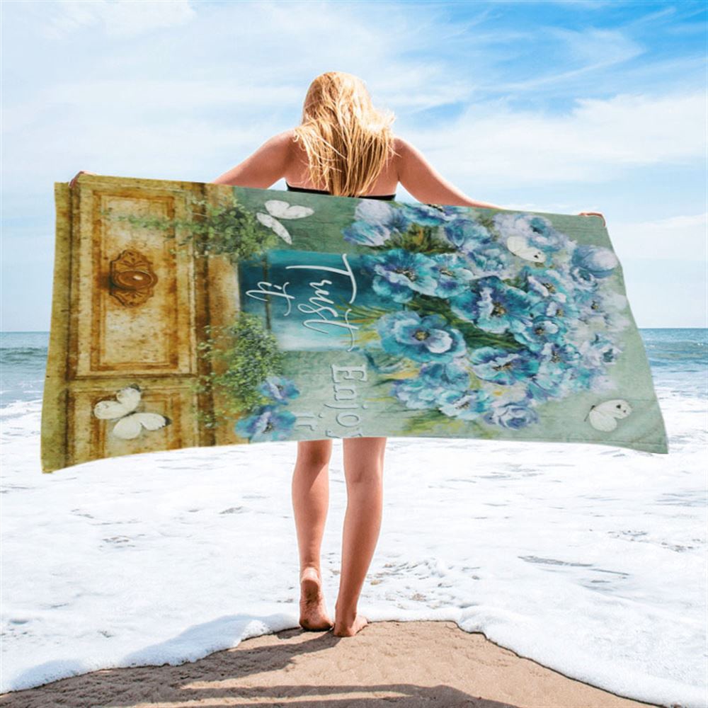 Trust It Enjoy It God Beach Towel, Christian Beach Towel, Beach Towel Trust It Enjoy It God Beach Towel, Christian Beach Towel, Beach Towel