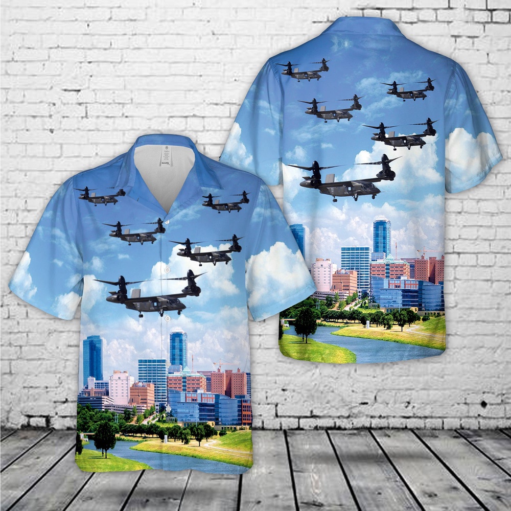 US Army Bell V-280 Valor Flying Over Fort Worth, Texas Hawaiian Shirt, Texas Hawaii Shirt, Texas Shirt
