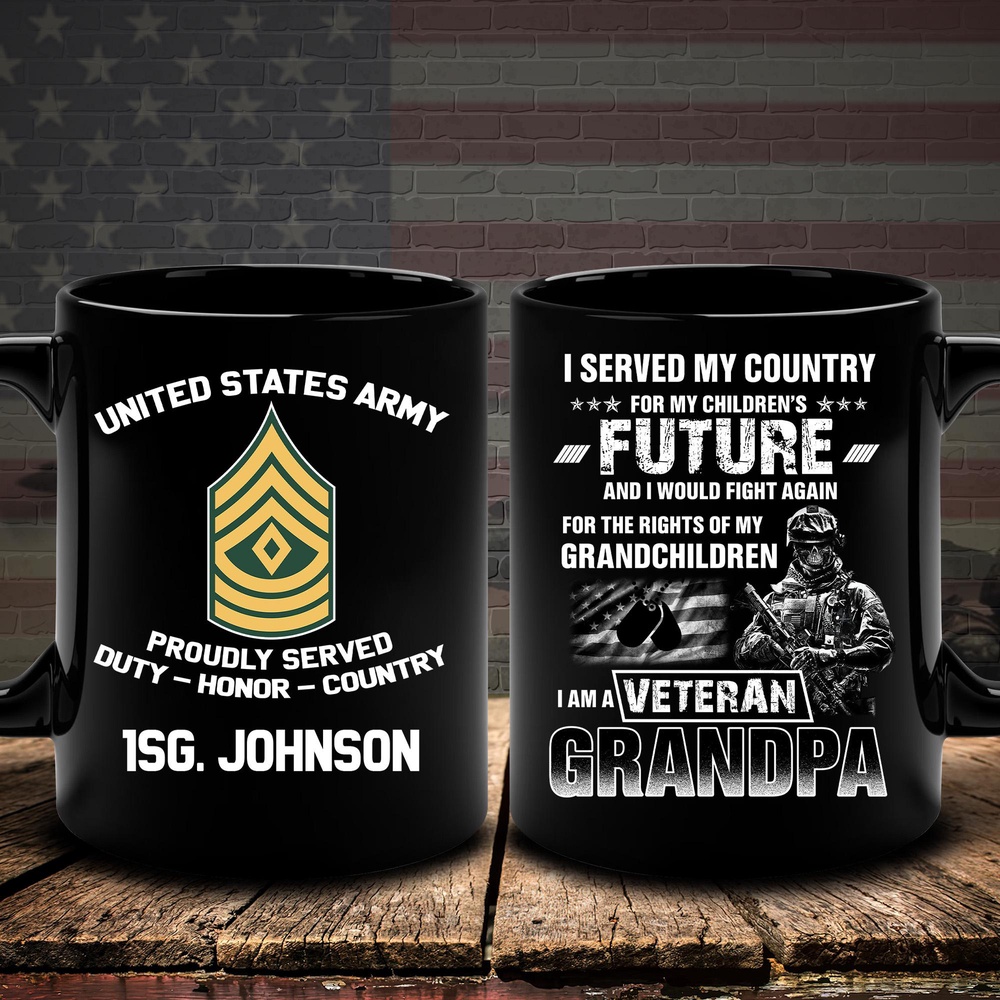 US Army I Am A Veteran Grandpa Army Mug, Us Army Coffee Mug, Veteran Coffee Mugs, Military Mug