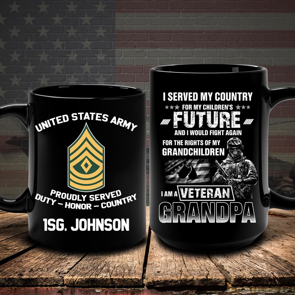 US Army I Am A Veteran Grandpa Army Mug, Us Army Coffee Mug, Veteran Coffee Mugs, Military Mug