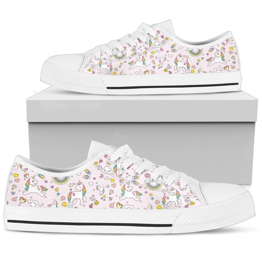 Unicorn pink Women’s Low Top Shoes, Low Top Designer Shoes, Low Top Sneakers