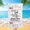 Unique Sunflower White Cross Our God Is Three In One Beach Towel, Christian Beach Towel, Beach Towel