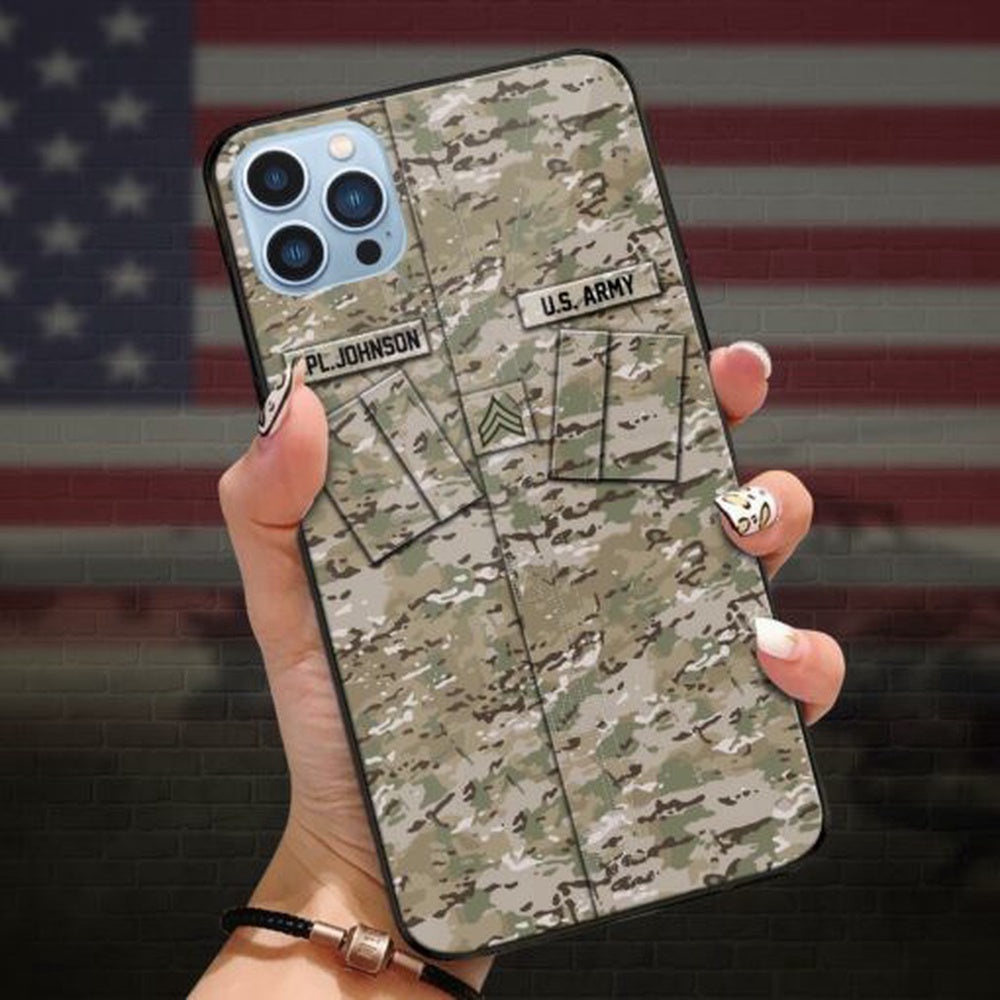 Us Army Veteran Military Phone Case, Camo Phone Case, Custom Gifts For Veteran, Military Phone Cases, Army Phone Case