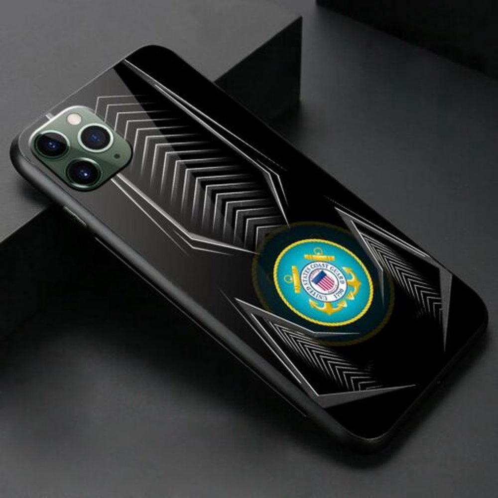 Us Coast Guard Armor Style Phone Case, Veteran Luminous Phone Case, Veteran Phone Case, Military Phone Cases