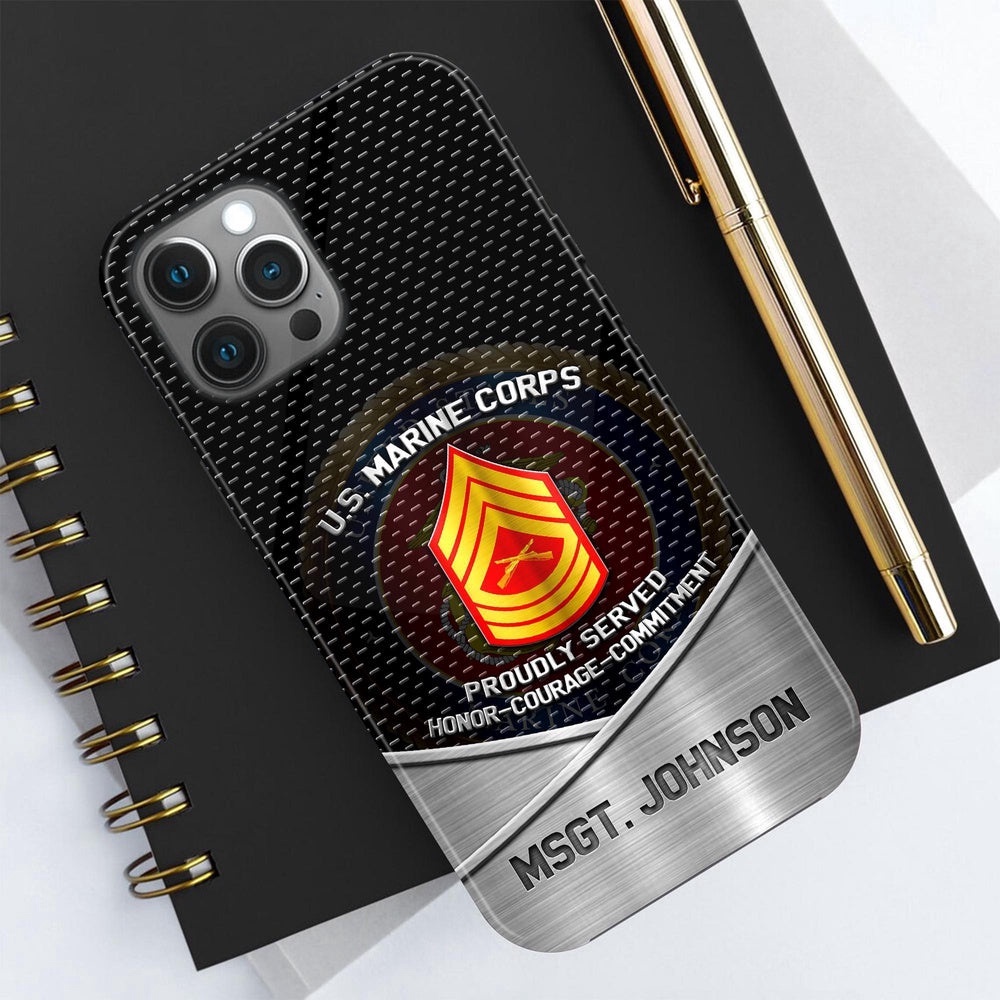 Us Marine Corps Phone Case Custom Your Name And Rank, Veteran Phone Case, Military Phone Cases