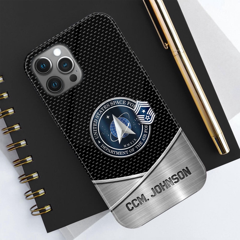 Us Space Force Phone Case Personalized Your Name And Rank, Veteran Phone Case, Military Phone Cases