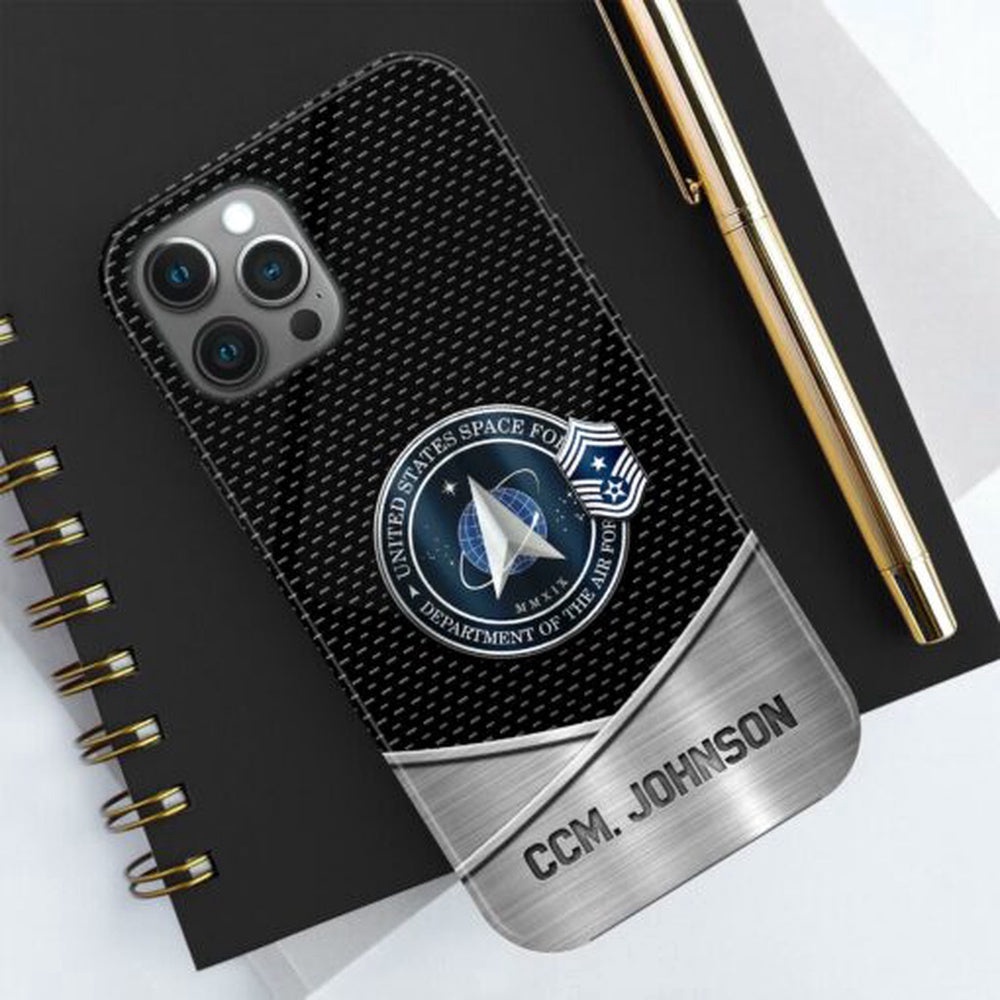 Us Space Force Phone Case Personalized Your Name And Rank, Veteran Phone Case, Military Phone Cases