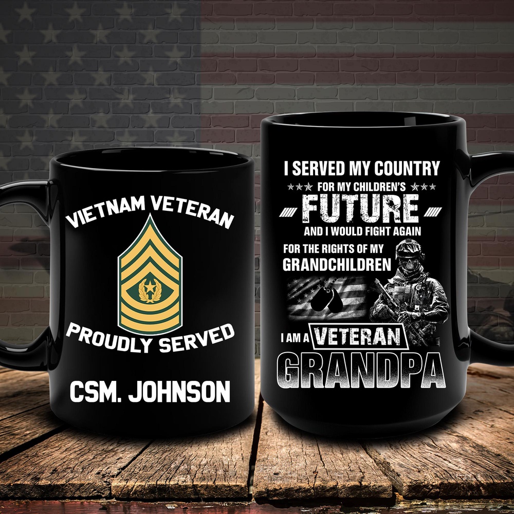 Vietnam Veteran Mug I Am A Veteran Grandpa Army, Veteran Coffee Mugs, Military Mug