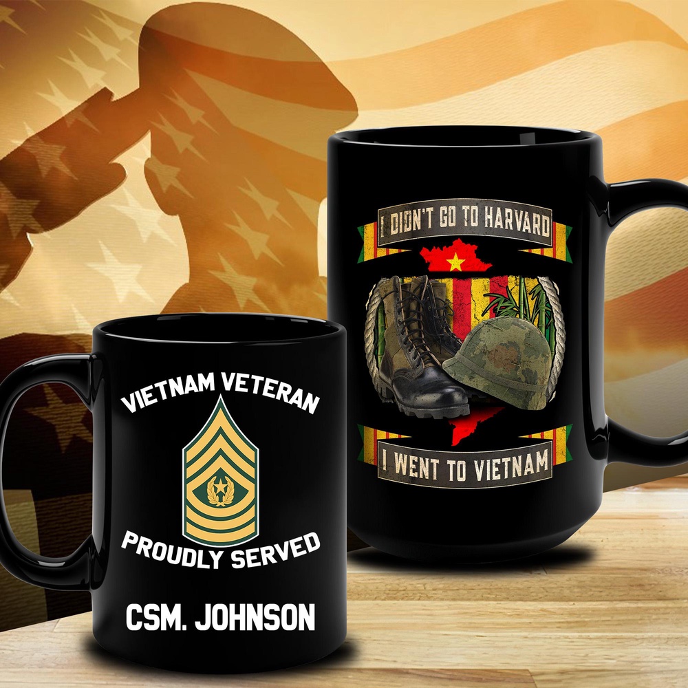 Vietnam Veteran Mug I Didn’t Go To Harvard, Veteran Coffee Mugs, Military Mug