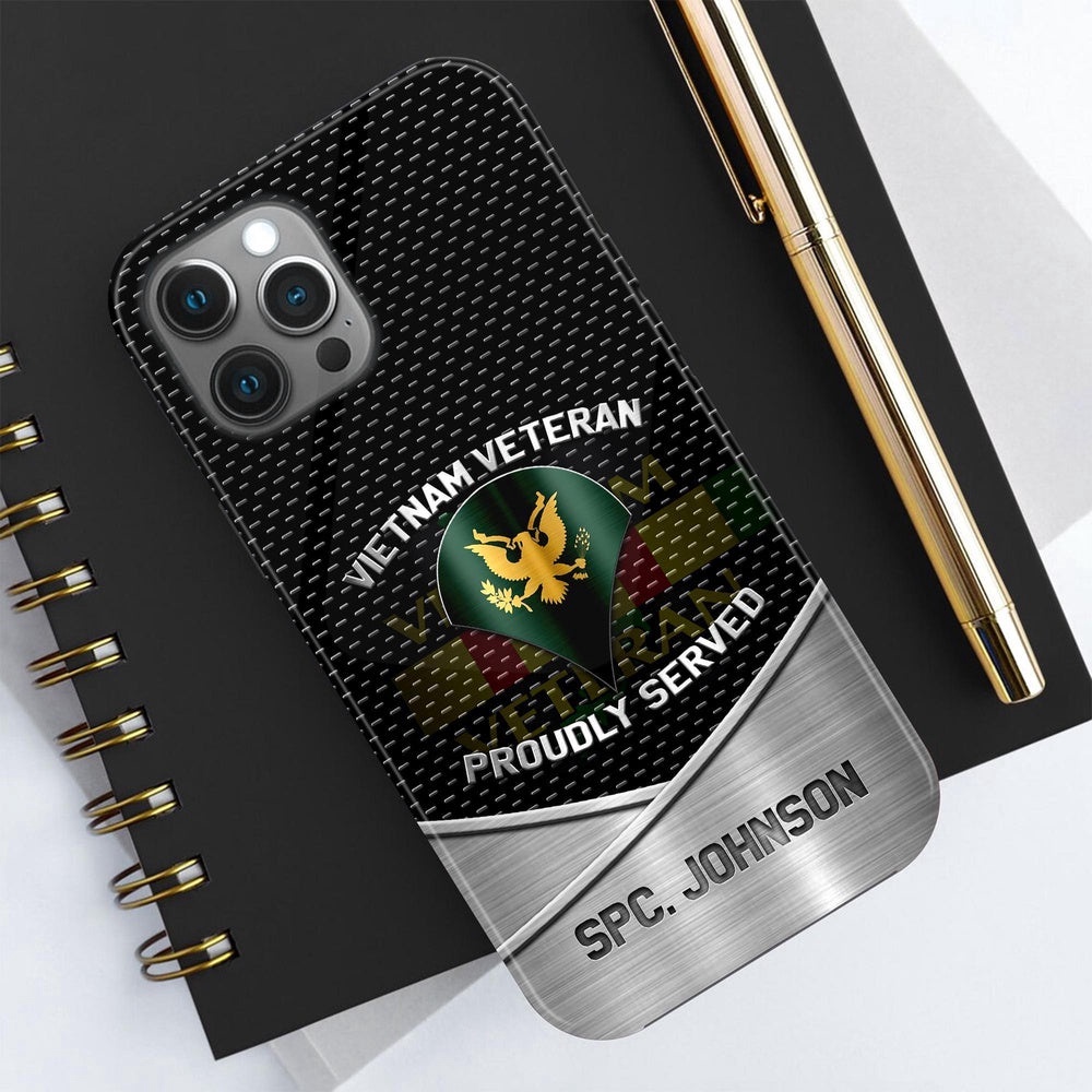 Vietnam Veteran Phone Case Custom Your Name And Rank, Veteran Phone Case, Military Phone Cases