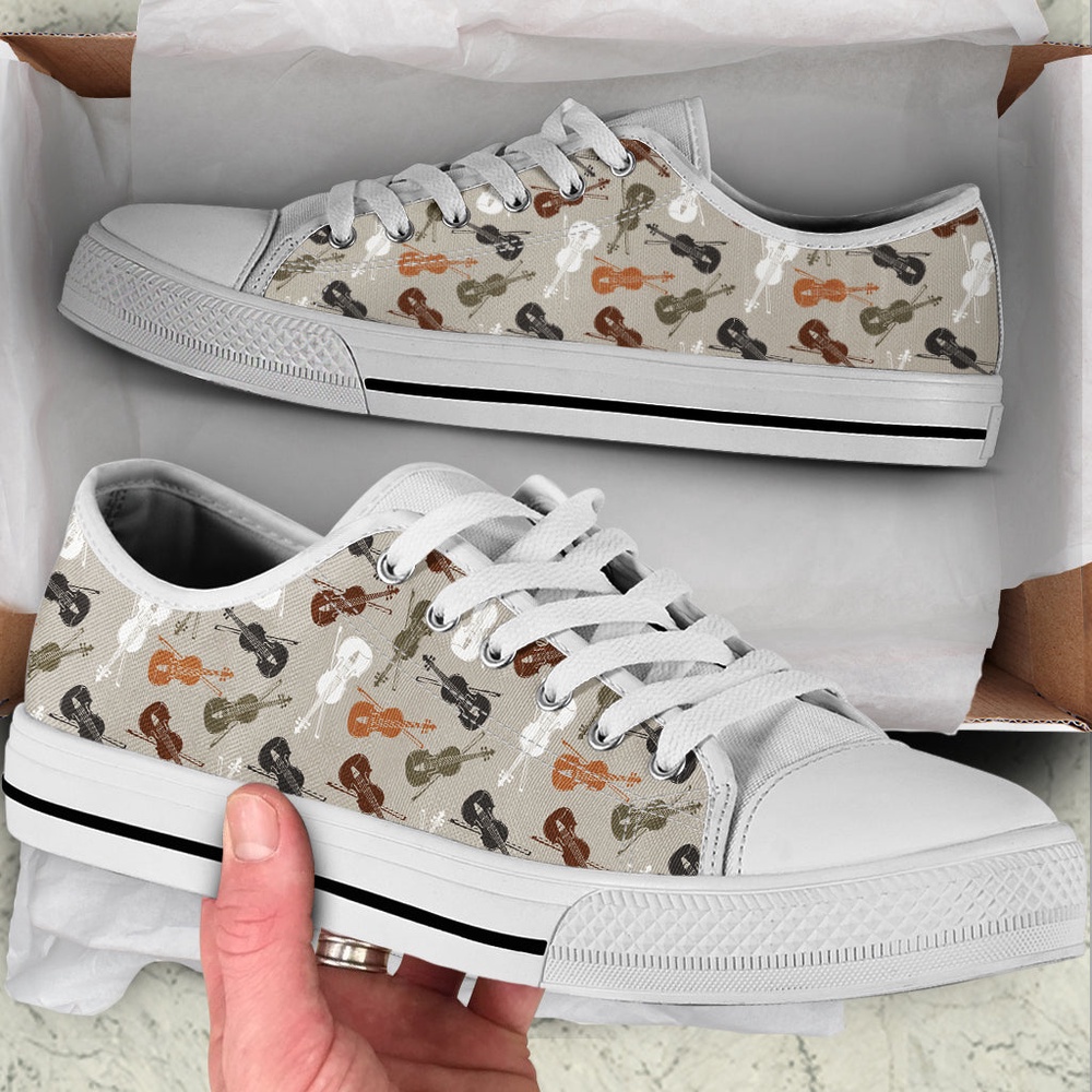 Violin Pattern Sk Low Top Music Shoes, Low Top Designer Shoes, Low Top Sneakers
