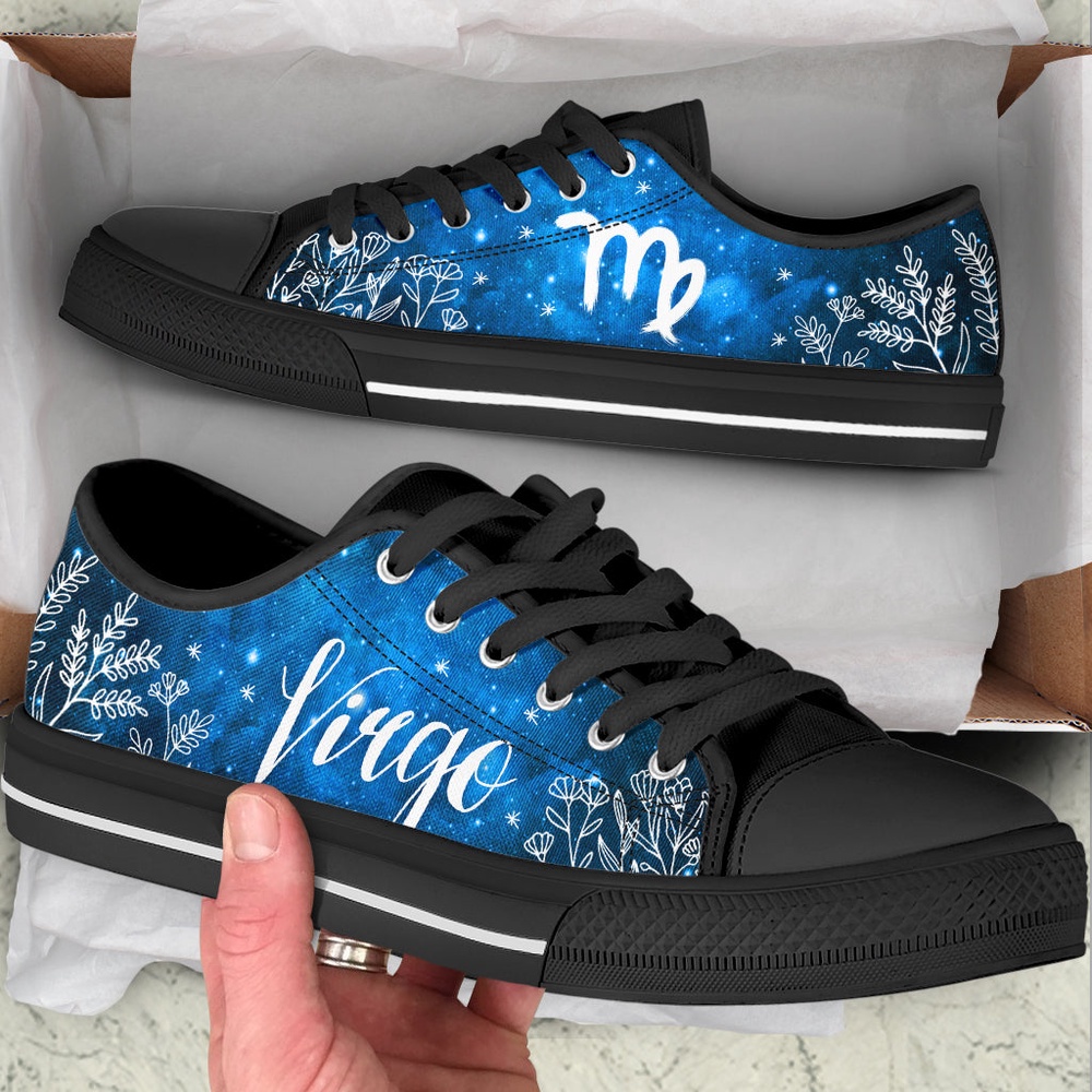 Virgo Zodiac Foliage Low Top Shoes Casual Shoes Gift For Adults, Low Top Designer Shoes, Low Top Sneakers