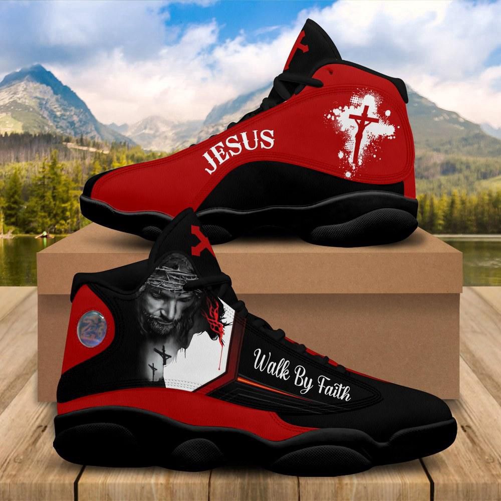 Walk By Faith Customized Jesus Basketball Shoes, Christian Basketball Shoes, Basketball Shoes 2024