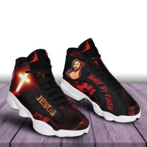 Walk By Faith Jesus Art Basketball Shoes&hellip;