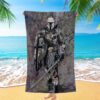 Warrior Black Lion Cross Beach Towel, Christian Beach Towel, Beach Towel