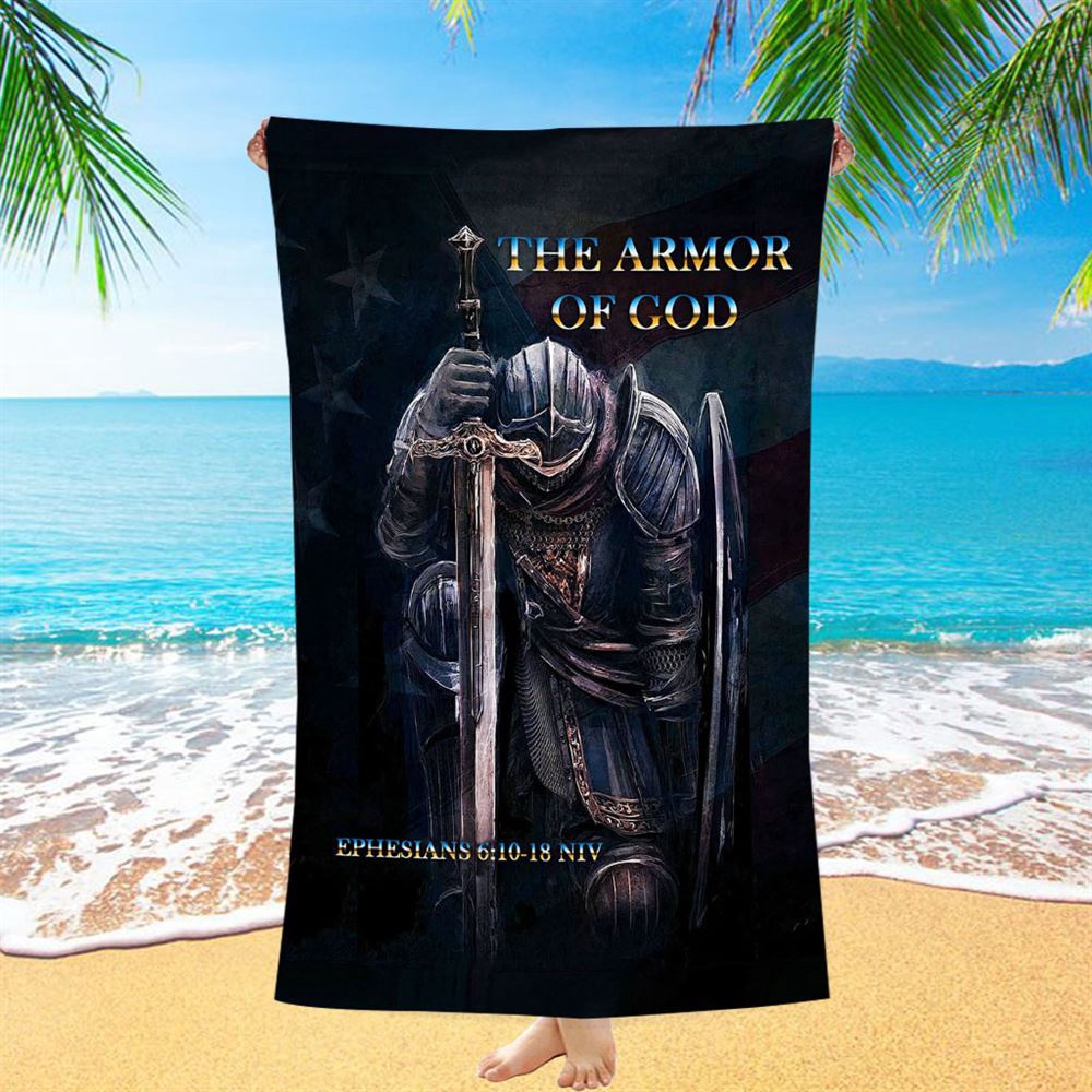 Warrior The Armor Of God Beach Towel, Christian Beach Towel, Beach Towel