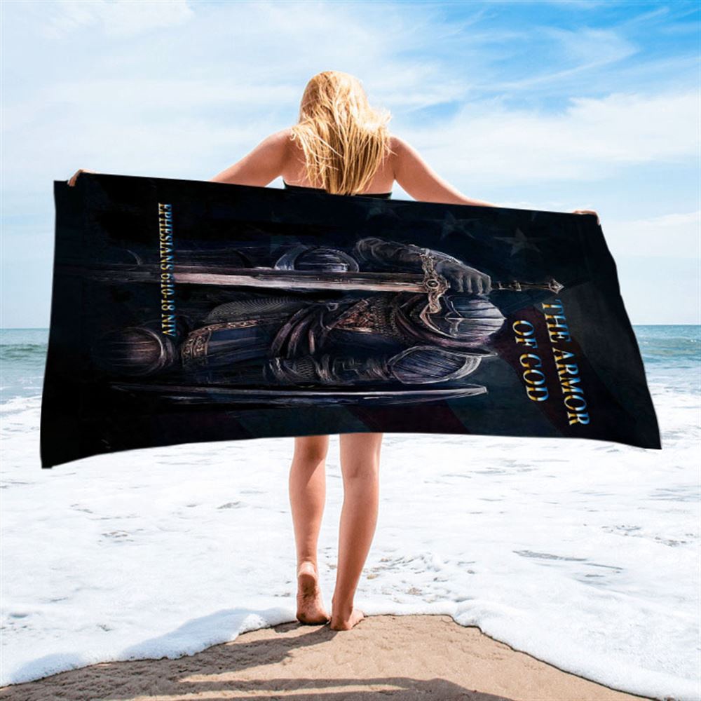 Warrior The Armor Of God Beach Towel, Christian Beach Towel, Beach Towel